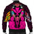 Hawaii Map Kanaka Two Men Holding Flag Bomber Jacket Pink - AH - Polynesian Pride