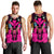 Hawaii Map Kanaka Two Men Holding Flag Tank Top Pink - AH - Polynesian Pride