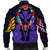 Hawaii Map Kanaka Two Men Holding Flag Bomber Jacket Purple - AH - Polynesian Pride