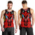 Hawaii Map Kanaka Two Men Holding Flag Tank Top Red - AH - Polynesian Pride