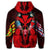 Hawaii Map Kanaka Two Men Holding Flag Zip Hoodie Red - Polynesian Pride