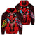 Hawaii Map Kanaka Two Men Holding Flag Zip Hoodie Red Unisex Art - Polynesian Pride