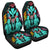 Hawaii Map Kanaka Two Men Holding Flag Car Seat Covers Turquoise - AH Universal Fit Black - Polynesian Pride