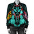 Hawaii Map Kanaka Two Men Holding Flag Bomber Jacket Turquoise - AH - Polynesian Pride