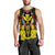 Hawaii Map Kanaka Two Men Holding Flag Tank Top Yellow - AH Black - Polynesian Pride