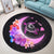 Hawaii Map Moon Star Turtle Plumeria Hibiscus Round Carpet - AH - Polynesian Pride