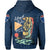 Hawaii Map Plumeria Coconut Hoodie Zip Blue SHI Style - Polynesian Pride