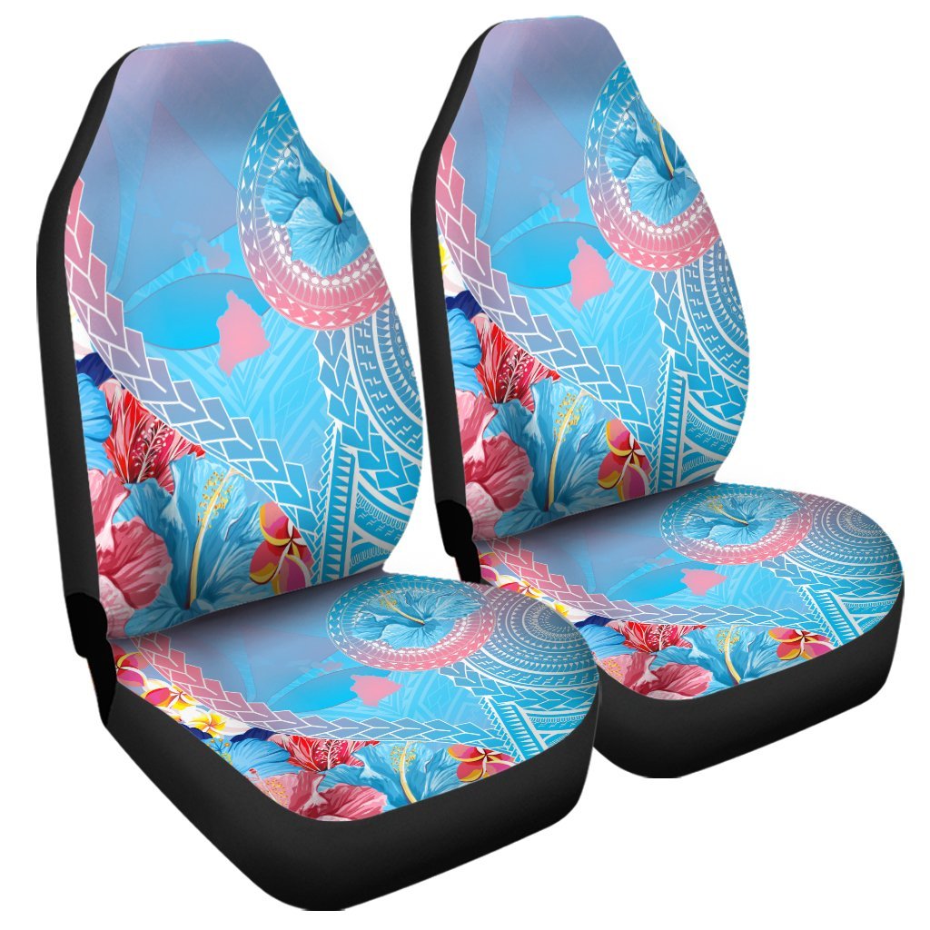 Hawaii Map Sweet Dream Kanaka Polynesian Hibiscus Car Seat Covers - AH Universal Fit Black - Polynesian Pride