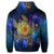 Hawaii Map Turtle Galaxy Zip Hoodie Blue - Polynesian Pride