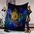 Hawaii Map Turtle Galaxy Premium Blankets - AH - Blue - Polynesian Pride