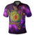 Hawaii Map Turtle Galaxy Polo Shirt Purple - Polynesian Pride