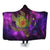 Hawaii Map Turtle Galaxy Hooded Blanket - AH - Purple Hooded Blanket White - Polynesian Pride