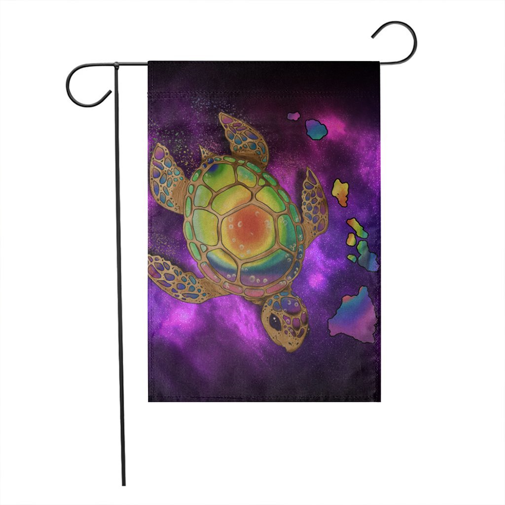 Hawaii Map Turtle Galaxy Flag - AH - Purple - Polynesian Pride