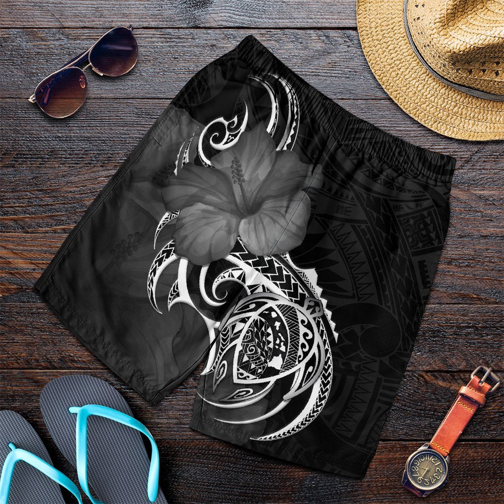 Hawaii Map Turtle Hibiscus Divise Polynesian Men's Shorts - AH Art - Polynesian Pride