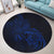 Hawaii Map Turtle Hibiscus Divise Polynesian Round Carpet Blue - AH - Polynesian Pride