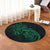 Hawaii Map Turtle Hibiscus Divise Polynesian Round Carpet Green - AH - Polynesian Pride