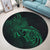 Hawaii Map Turtle Hibiscus Divise Polynesian Round Carpet Green - AH - Polynesian Pride