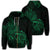 Hawaii Map Turtle Hibiscus Divise Polynesian Zip Hoodie Green Unisex Art - Polynesian Pride