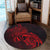 Hawaii Map Turtle Hibiscus Divise Polynesian Round Carpet Red - AH - Polynesian Pride