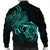 Hawaii Map Turtle Hibiscus Divise Polynesian Bomber Jacket Turquoise - AH - Polynesian Pride