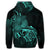 Hawaii Map Turtle Hibiscus Divise Polynesian Zip Hoodie Turquoise - Polynesian Pride