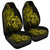 Hawaii Map Turtle Hibiscus Divise Polynesian Car Seat Covers Yellow - AH Universal Fit Black - Polynesian Pride