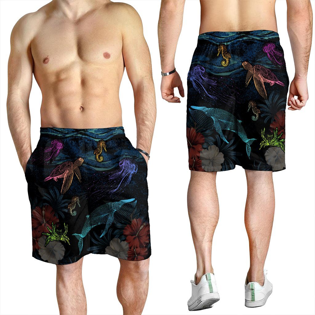 Hawaii Marine Life Sea Men's Shorts - AH - Polynesian Pride