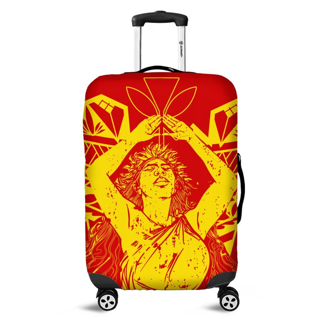 Hawaii Mauna Kea Pele Polynesian Luggage Covers - AH Black - Polynesian Pride