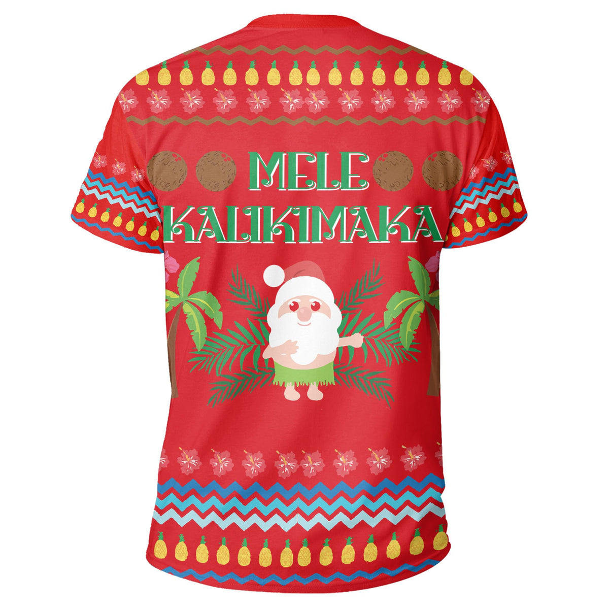 Hawaii Mele Kalikimaka Pattern Christmas Hawaiian T Shirt Pon Style - Polynesian Pride