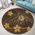 Hawaii Mix Polynesian Turtle Plumeria Round Carpet - AH - Nick Style - Brown - Polynesian Pride