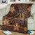 Hawaii Mix Polynesian Turtle Plumeria Premium Blankets - AH - Nick Style - Orange - Polynesian Pride