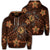 Hawaii Mix Polynesian Turtle Plumeria Zip Hoodie Nick Style Orange Unisex Art - Polynesian Pride