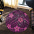 Hawaii Mix Polynesian Turtle Plumeria Round Carpet - AH - Nick Style - Pink - Polynesian Pride