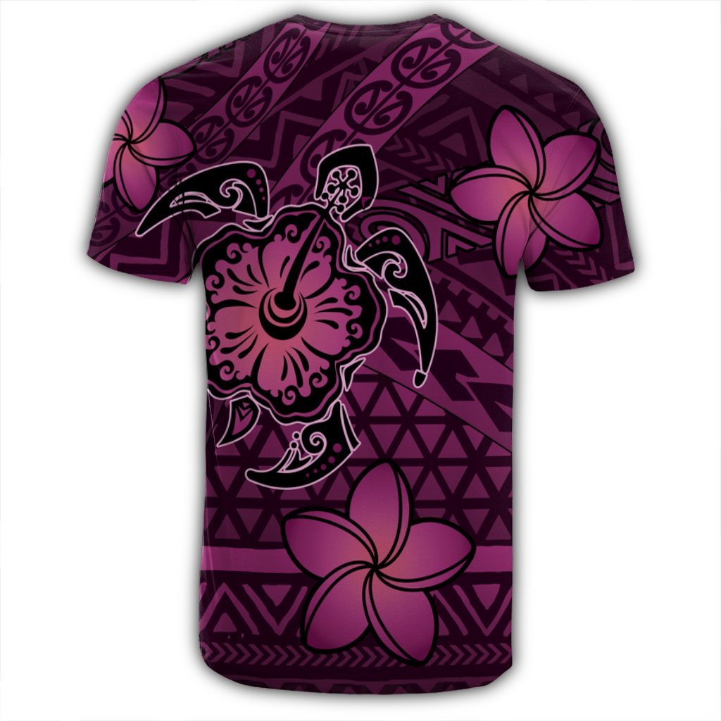 Hawaii Mix Polynesian Turtle Plumeria T Shirt Nick Style Pink - Polynesian Pride