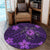 Hawaii Mix Polynesian Turtle Plumeria Round Carpet - AH - Nick Style - Purple - Polynesian Pride