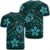 Hawaii Mix Polynesian Turtle Plumeria T Shirt Nick Style Turquoise Unisex Black - Polynesian Pride