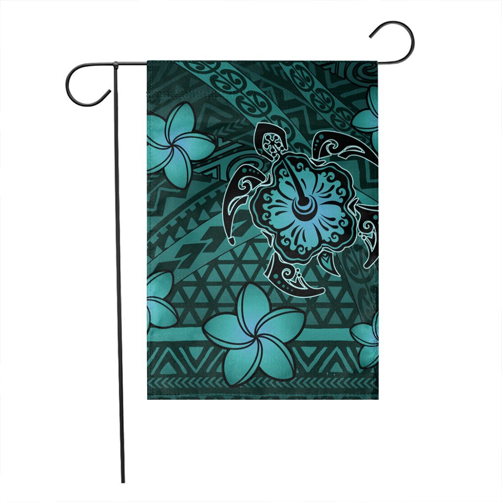 Hawaii Mix Polynesian Turtle Plumeria Flag - AH - Nick Style - Turquoise - Polynesian Pride