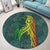 Hawaii Monstera Kalo Hula Girl Kanaka Maoli Round Carpet - AH - Polynesian Pride