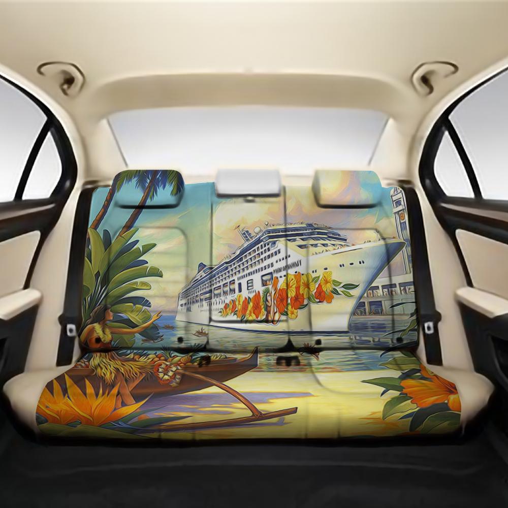 Hawaii Mordern Back Seat Cover AH One Size Black Back Car Seat Covers - Polynesian Pride