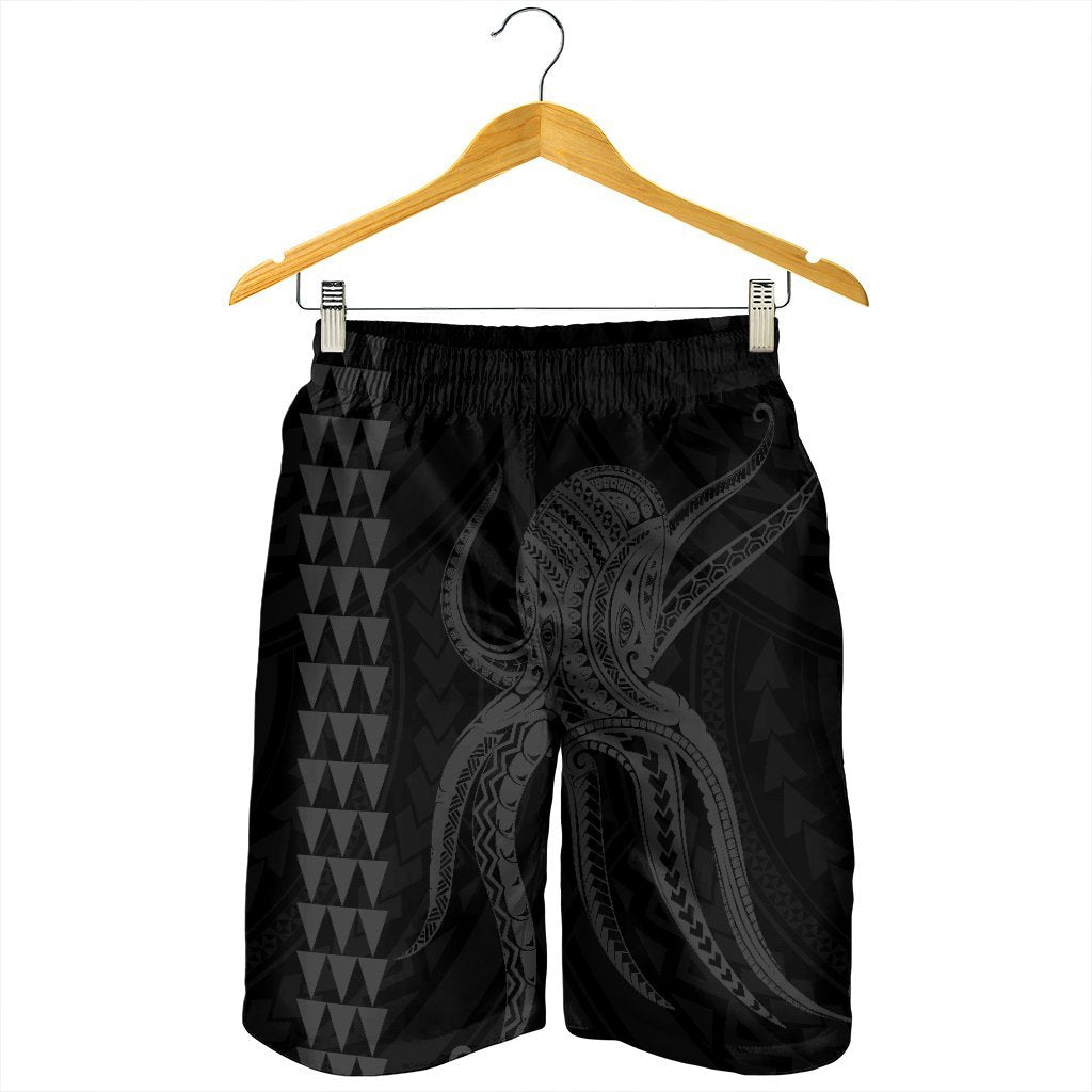 Hawaii Octopus KaKau Polynesian Men's Shorts - Gray - AH - Polynesian Pride