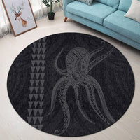 Hawaii Octopus KaKau Polynesian Round Carpet - Gray - AH - Polynesian Pride