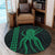 Hawaii Octopus KaKau Polynesian Round Carpet - Green - AH - Polynesian Pride