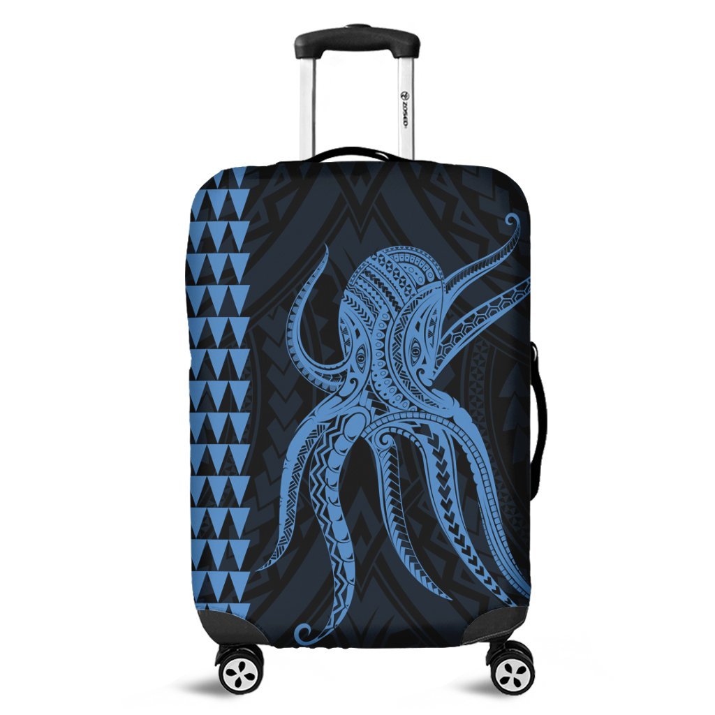 Hawaii Octopus KaKau Polynesian Luggage Covers - Pastel - AH Black - Polynesian Pride