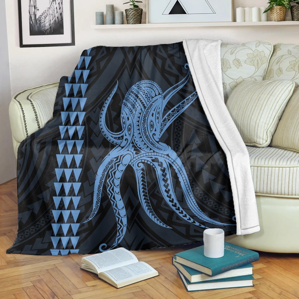 Hawaii Octopus KaKau Polynesian Premium Blankets - Pastel - AH White - Polynesian Pride