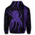 Hawaii Octopus KaKau Polynesian Zip Hoodie Purple - Polynesian Pride