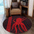 Hawaii Octopus KaKau Polynesian Round Carpet - Red - AH - Polynesian Pride