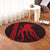 Hawaii Octopus KaKau Polynesian Round Carpet - Red - AH - Polynesian Pride