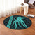 Hawaii Octopus KaKau Polynesian Round Carpet - Turquoise - AH - Polynesian Pride