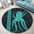 Hawaii Octopus KaKau Polynesian Round Carpet - Turquoise - AH - Polynesian Pride