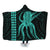 Hawaii Octopus KaKau Polynesian Hooded Blanket - Turquoise - AH Hooded Blanket White - Polynesian Pride